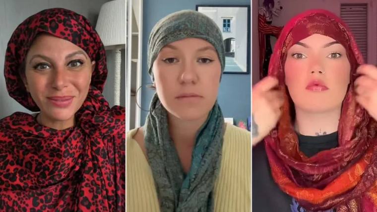 Fransız kadınlar başörtüsü yasağı vaadine karşı eyleme geçti! Başlarını örtüp fotoğraf paylaştılar
