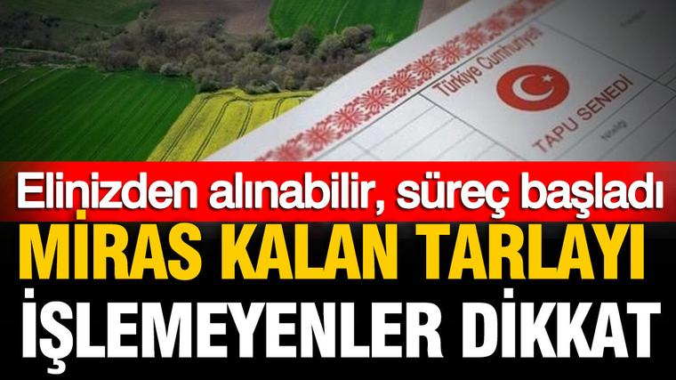 Miras kalan araziyi işlemeyenler dikkat: Kiraya verilebilir, süreç başladı