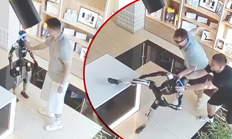 Öfkelenen robot müşteriye saldırdı: Kontrolden çıktı, tekme ve yumruk attı