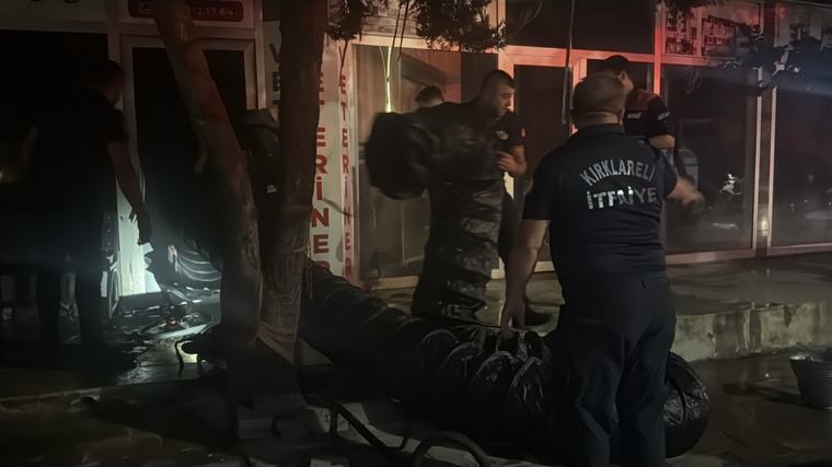 Kırklareli'nde veterinerdeki yangında mahsur kalan hayvanlar kurtarıldı