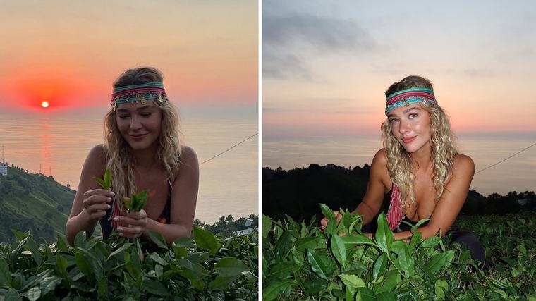 Melisa Döngel Rize'de çay topladı: Karadeniz'e aşığım